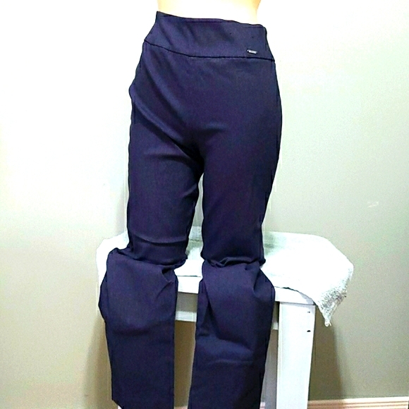 Navy Pullon Straight Pants 10 - Picture 3 of 5